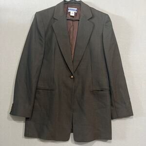 Pendleton Blazer Jacket Women's 8 Brown Check Casual Dress Everyday